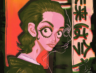 Cyber Girl design graphic design illustration