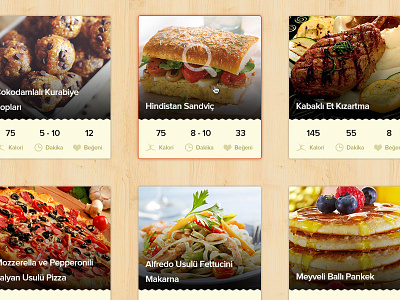 Recipe Widgets box design food hover kcal recipe widget wood