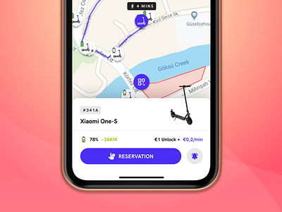 Escooter 🛴 app bicycle bike button design escooter map maps marti mobi mobile overlay qrcode scooter scooters shared vehicle vehicles