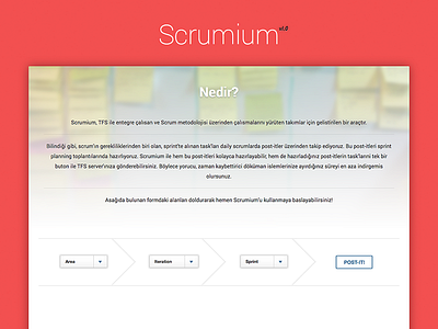 Scrumium Landing Page design landing page post post it scrum selecbox what