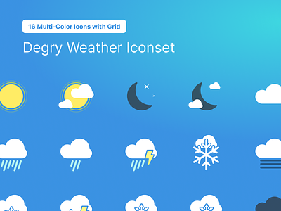 Degry Weather Iconset with Grid System degry icon icons iconset ios weather multi-color multi-color icons weather icon