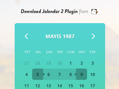 Jalendar 2 Jquery Calendar Plugin by Bora DAN on Dribbble