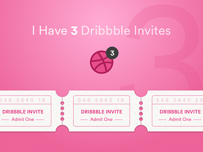 Three #Dribbble Invites [#dribbbleinvite]