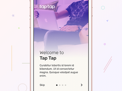 Welcome Screens [TapTap Mobile Ordering] duotone login mobile mobile ordering order ordering screens skip screen taptap welcome