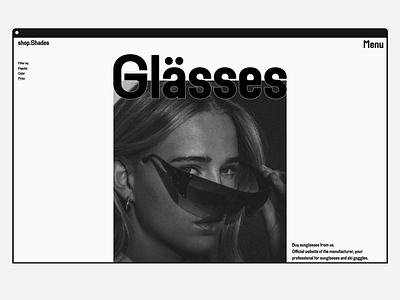 Shades Shop Webdesign & Webdevelopment animation branding design glasses shades sunglasses ui ux webdesign
