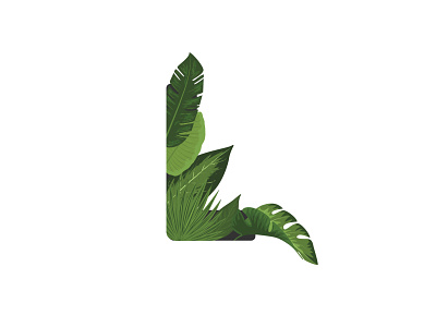 L leaf art design leaf logo plant plants typography vector