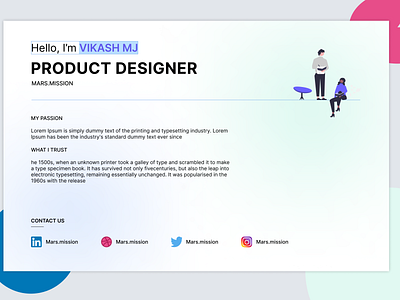 Resume - mock 3d animation art branding clean colors design flat graphic design illustration logo motion graphics ui vector