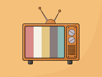 Télévision art clean colors design flat illustration logo vector