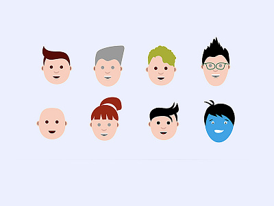 Faces - illustration art clean colors design flat home screen illustration mobile new vector