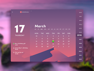 Calendar widget (.sketch download)