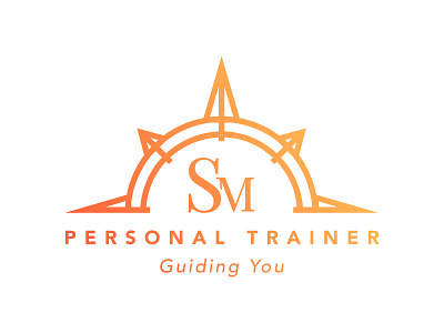 SM Personal Trainer branding compass design fitness illustration logo orange personal trainer