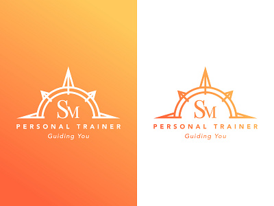 SM Personal Trainer Logo branding compass design illustration logo orange personal trainer vector