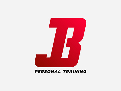 JB Personal Training Logo brand identity branding design fitness illustration logo personal training red typography vector