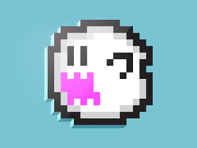 Pixel Ghost 2.5d blue game ghost pixel