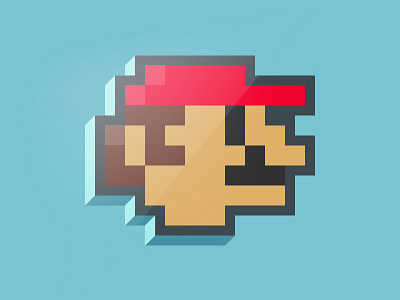 Pixel Plumber 2.5d blue game mario pixel red