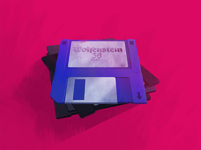 Floppy Disc Game stack blue floppy disc game paint photoshop pink retro