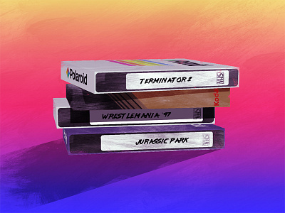 VHS Stack 90s jurassic park memorex old school retro terminator vhs videos vintage wrestlemania