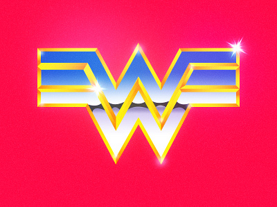 Wonder Woman 80s comic logo pink retro wonder woman wwe