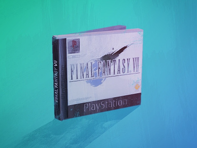 Final Fantasy VII 2d final fantasy game illustration painted retro video game vintage