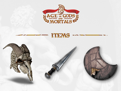 AGAM Items 3 agam antique dagger game greece helm illustration items knife mythology shield
