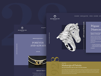 Diamond Cats clean concept design diamond jewelry minimalism promo shopping ui ukraine web