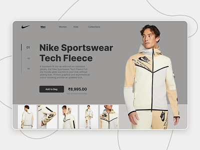 Nike Sportswear Tech Fleece : Landing Page branding design graphic design landing page nike typography ui ux website