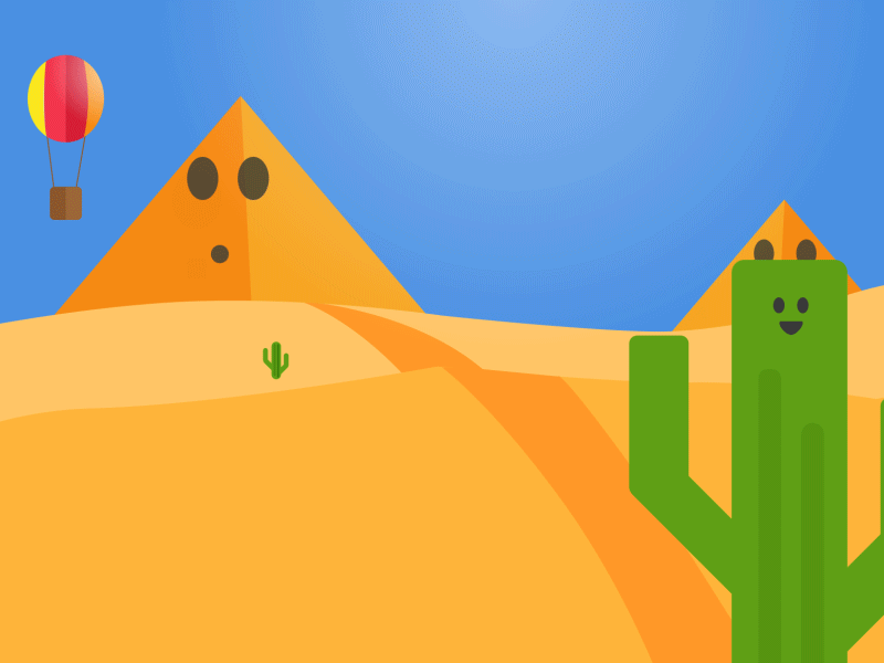 Friendly Desert balloon cactus desert mario moniac pyramid