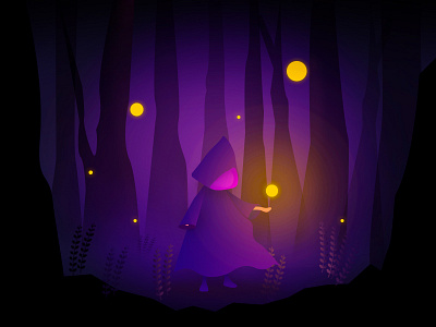 witch's magic drawing forest gradients illustration logo magic page purple romantic ui web witch