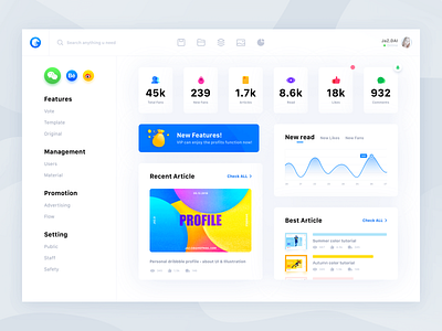 Social media account management dashboard