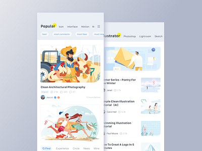 Home page and article page animation app clean dashboard data drawing gradients graphic icon illustration interface landing page logo motion page typography ui ux web website