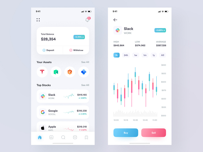 Trading App UI by Sami 🏀 for Pixeleton on Dribbble