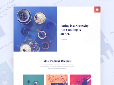 Experimental Design conceptual cooking website dribbble best shot landing page minimal popular typography ui ux web design