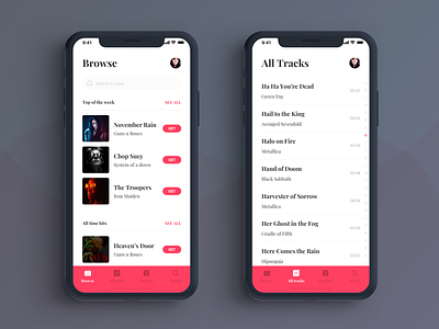 Music Player App UI - Screens