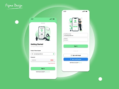 Modern UI design of Login Screens Mobile Application desain grafis design figma figma design graphic design illustration login screen ui motion graphics ui uiux