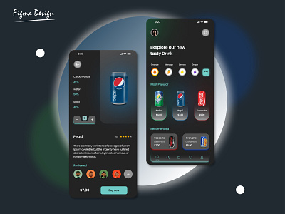 Soft Drink App UI design figma simple uiux ui uiux design