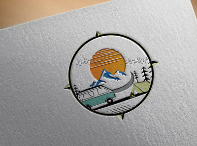 camping van logo camping van logo design icon illustration logo vector