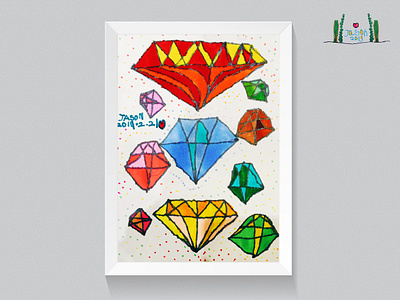 Diamond art childrens illustration color cute design diamond fashion illustration funny illustration