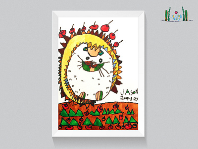 Hedgehog animals apples autumn childrens illustration color cute fashion illustration funny happy hedgehog illustration little