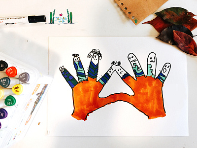 Gloves art childrens illustration color cute fashion illustration funny happy illustration love
