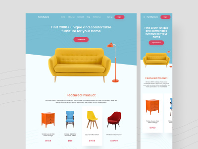 Daily UI 03 - Furniture Landing Page clean dailyui furniture app furniture website minimalist simple ui ux website
