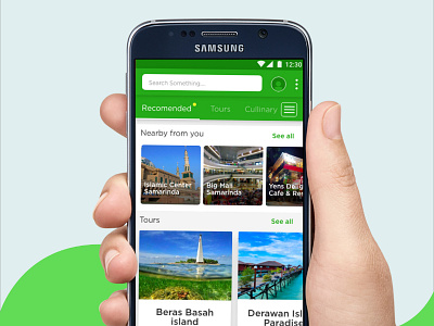 Exploration | Borneo Here android app clean green mobile tours travel ui