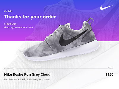 Daily UI | Email Receipt Exploration design email email receipt nike receipt shoes ui ux website