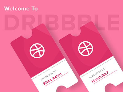 Welcome to Dribbble dribbble invitation new member pink shots ticket vector