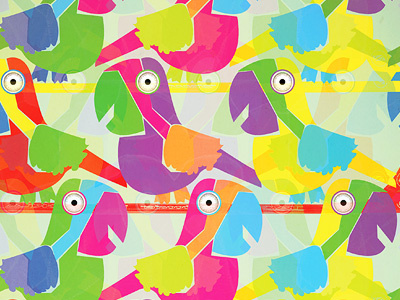 Parrots animal art color design illustration pattern