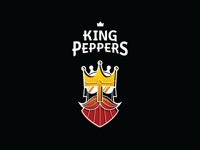 King Peppers beard branding cool crown hot illustration king logo pepper royal royalty sauce spice vector