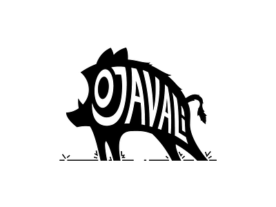 O Javali animal black boar hog illustration javali logo monochromatic silhouette simple vector wild