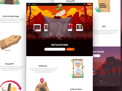 ModRaptor Landing Page illustrated landing page teamwork ui website