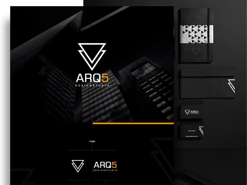 ARQ5 Branding architecture designers agency corporative brand logotype design logo branding guide style