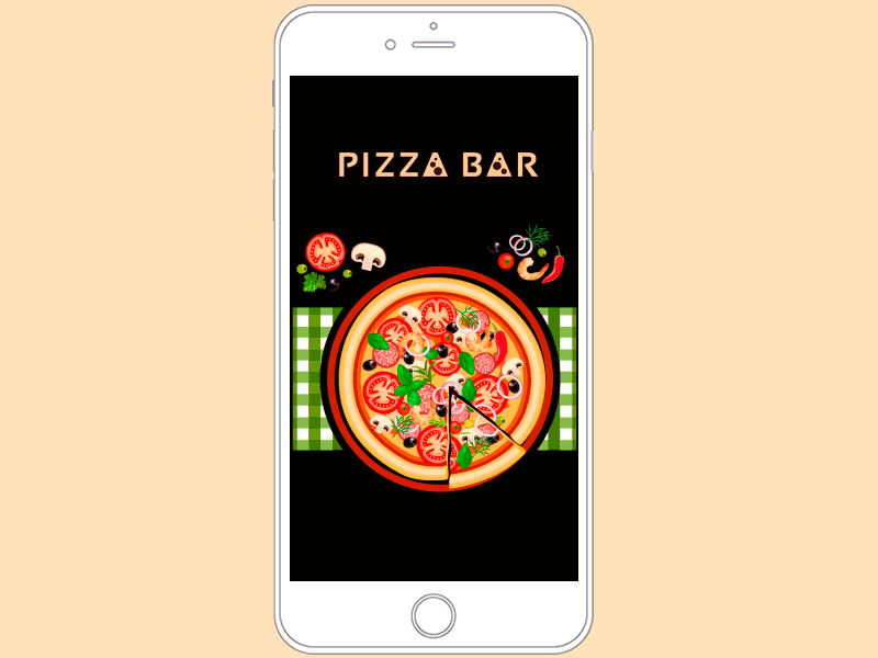 Food delivery app interface animation delivery food interactions ios mobile app pizza