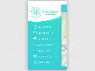 Daily UI, Week One, Day 4 - Menu blue brainstorm green menu mint mobile ui